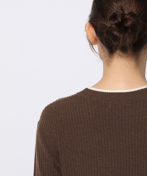 LOWRYS FARM（ローリーズファーム）の「ハイショクフレアニットワンピース　704534（ワンピース・レディース・ブラウン/アイボリー/グリーン/ブラック・FREE）」の16枚目の写真