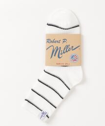 【Robert P. Miller】ロバート・ピー・ミラー 1P Crew Socks ボーダー クルーソックス 靴下 326C