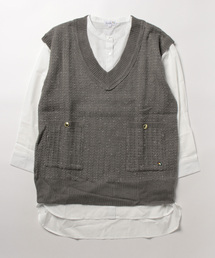 Arnold Palmer | ツイード ニット ベスト ＋ シャツ ブラウス セット(シャツ/ブラウス)