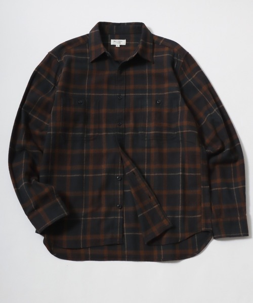 MARUKAWA（マルカワ）の「ネル オンブレチェック レギュラーワークシャツ（シャツ/ブラウス・メンズ・イエロー/ブラック/レッド/グリーン/カーキ/チャコール/ネイビー/ベージュ・M/L/LL）」の6枚目の写真