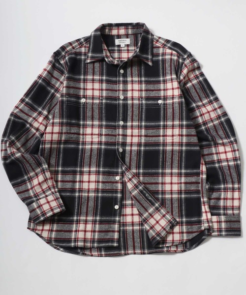 MARUKAWA（マルカワ）の「ネル オンブレチェック レギュラーワークシャツ（シャツ/ブラウス・メンズ・イエロー/ブラック/レッド/グリーン/カーキ/チャコール/ネイビー/ベージュ・M/L/LL）」の2枚目の写真
