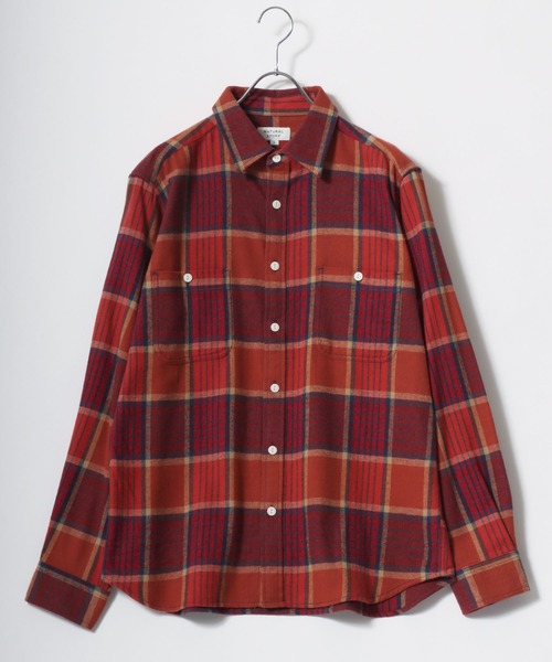 MARUKAWA（マルカワ）の「ネル オンブレチェック レギュラーワークシャツ（シャツ/ブラウス・メンズ・イエロー/ブラック/レッド/グリーン/カーキ/チャコール/ネイビー/ベージュ・M/L/LL）」の17枚目の写真