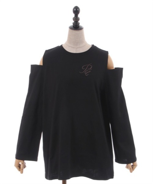 axes femme POETIQUE(アクシーズファムポエティック)の「刺繍オフショルロンT(Tシャツ/カットソー・レディース・サックスブルー/ブラック/ピンク・MEDIUM)」の13枚目の写真