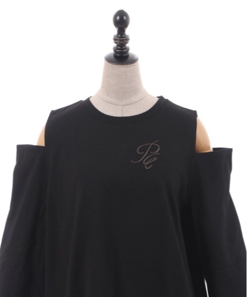 axes femme POETIQUE(アクシーズファムポエティック)の「刺繍オフショルロンT(Tシャツ/カットソー・レディース・サックスブルー/ブラック/ピンク・MEDIUM)」の16枚目の写真