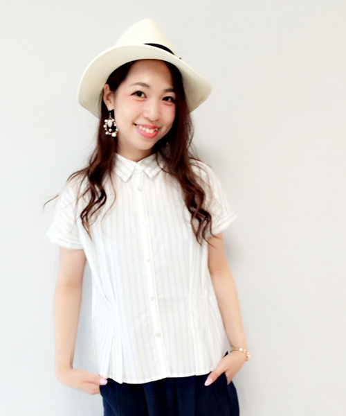 DISCOAT(ディスコート)の「【Discoat】ブロードレギュラー半袖シャツ(シャツ/ブラウス・レディース・その他20/コバルトブルー/その他18/ホワイト・MEDIUM/LARGE)」の4枚目の写真