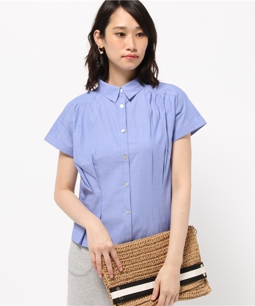 DISCOAT(ディスコート)の「【Discoat】ブロードレギュラー半袖シャツ(シャツ/ブラウス・レディース・その他20/コバルトブルー/その他18/ホワイト・MEDIUM/LARGE)」の3枚目の写真