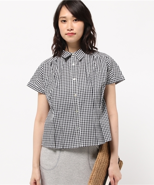 DISCOAT(ディスコート)の「【Discoat】ブロードレギュラー半袖シャツ(シャツ/ブラウス・レディース・その他20/コバルトブルー/その他18/ホワイト・MEDIUM/LARGE)」の1枚目の写真