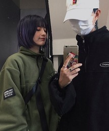 【Bz】ハーフジップルーズシルエットフリーストップス