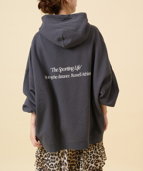 U by SPICK&SPAN（ユーバイスピックアンドスパン）の「【RUSSELL ATHLETIC/ラッセル・アスレティック】 ECO-Blend Sweat Hoodie（パーカー・レディース・チャコールグレー/ブラウン・FREE）」の9枚目の写真