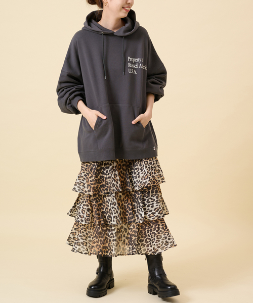 U by SPICK&SPAN（ユーバイスピックアンドスパン）の「【RUSSELL ATHLETIC/ラッセル・アスレティック】 ECO-Blend Sweat Hoodie（パーカー・レディース・チャコールグレー/ブラウン・FREE）」の10枚目の写真