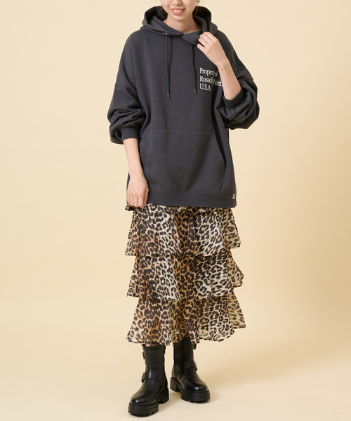 U by SPICK&SPAN（ユーバイスピックアンドスパン）の「【RUSSELL ATHLETIC/ラッセル・アスレティック】 ECO-Blend Sweat Hoodie（パーカー・レディース・チャコールグレー/ブラウン・FREE）」の11枚目の写真