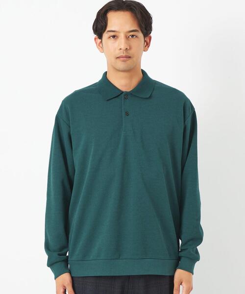 green label relaxing（グリーンレーベルリラクシング）の「ブークレダンボール ポロシャツ（ポロシャツ・メンズ・ダークグリーン/ブラック/ライトグレー・M/XL/L/S）」の5枚目の写真