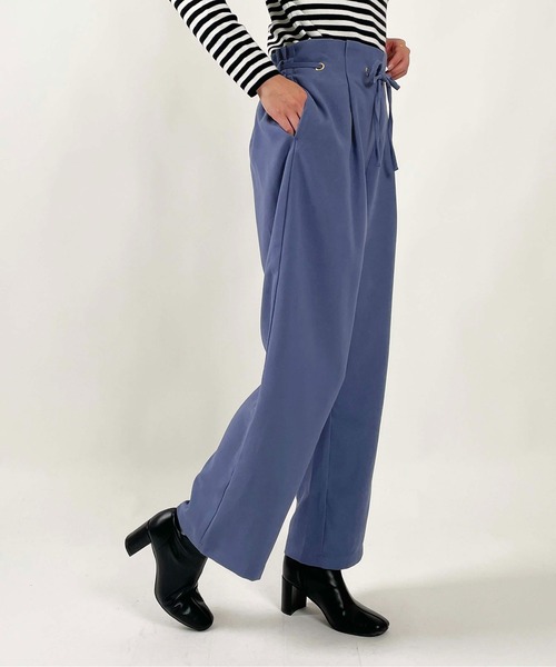 PICCIN(ピッチン)の「ハイウエストドロストパンツ(その他パンツ・レディース・ブルー/オフホワイト・M/L)」の21枚目の写真