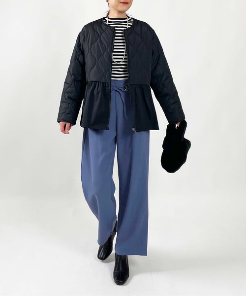 PICCIN(ピッチン)の「ハイウエストドロストパンツ(その他パンツ・レディース・ブルー/オフホワイト・M/L)」の13枚目の写真