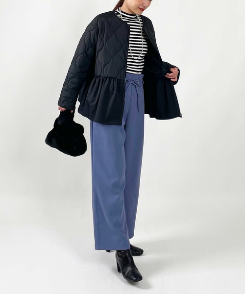 PICCIN(ピッチン)の「ハイウエストドロストパンツ(その他パンツ・レディース・ブルー/オフホワイト・M/L)」の14枚目の写真