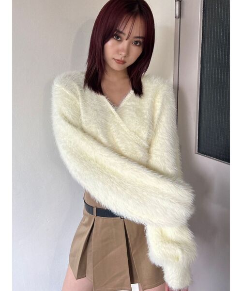 EMODA（エモダ）の「2WAYシャギーニット（ニット/セーター・レディース・ブラック/グレー/ベージュ/ホワイト・FREE）」の10枚目の写真