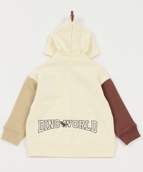 kladskap（クレードスコープ）の「恐竜配色ジップアップパーカ（Tシャツ/カットソー・キッズ・ブルー/アイボリー・90cm/100cm/110cm/120cm/130cm）」の4枚目の写真