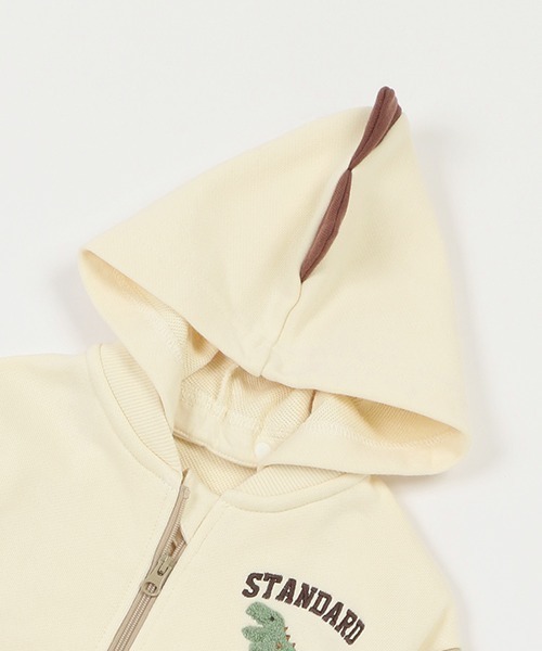 kladskap（クレードスコープ）の「恐竜配色ジップアップパーカ（Tシャツ/カットソー・キッズ・ブルー/アイボリー・90cm/100cm/110cm/120cm/130cm）」の5枚目の写真