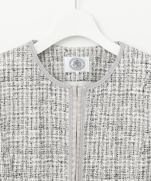 J.PRESS（ジェイプレス）の「【セットアップ対応】ファンシーツイード ノーカラー ジャケット（ノーカラージャケット・レディース・ネイビー系1/ネイビー系/ホワイト系1/ブラック系1・7/11/9/13）」の12枚目の写真