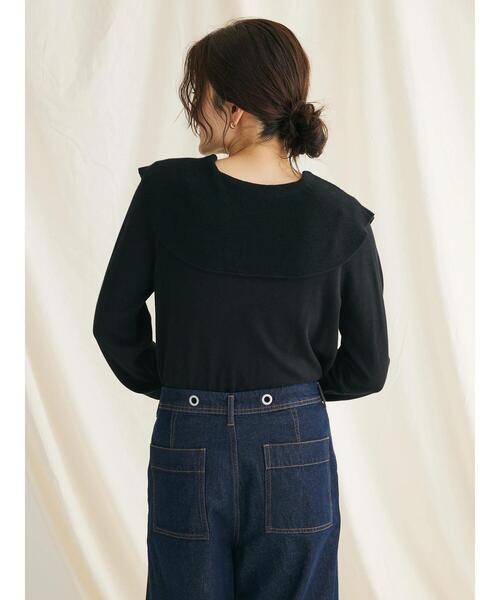 CRAFT STANDARD BOUTIQUE(クラフトスタンダードブティック)の「ビッグカラーニットプルオーバー(ニット/セーター・レディース・ブラック/ライトグレー/アイボリー・FREE)」の20枚目の写真