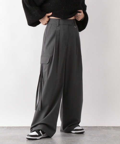 RAGEBLUE（レイジブルー）の「ハイウエスト/ルーズカーゴスラックス（カーゴパンツ・レディース・ライトブルー/グレー・FREE）」の16枚目の写真