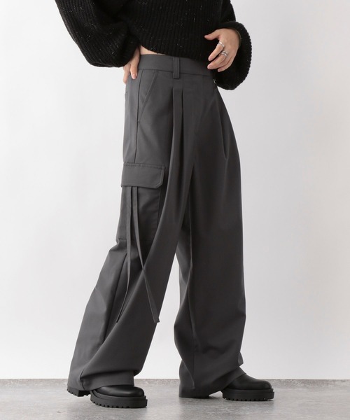 RAGEBLUE（レイジブルー）の「ハイウエスト/ルーズカーゴスラックス（カーゴパンツ・レディース・ライトブルー/グレー・FREE）」の17枚目の写真
