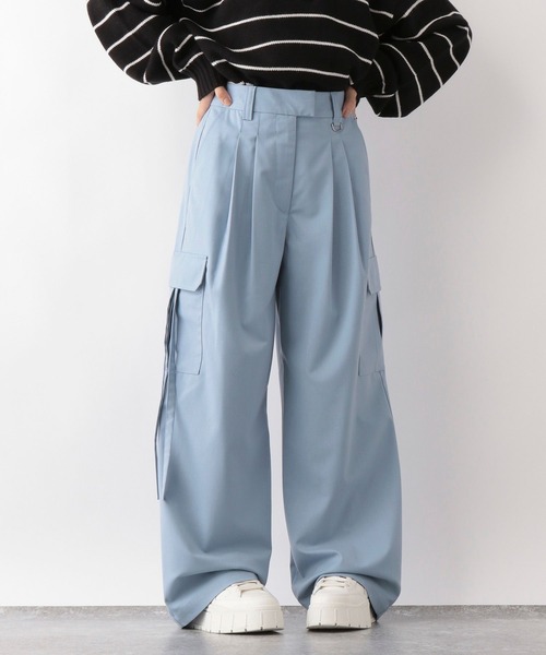 RAGEBLUE（レイジブルー）の「ハイウエスト/ルーズカーゴスラックス（カーゴパンツ・レディース・ライトブルー/グレー・FREE）」の19枚目の写真