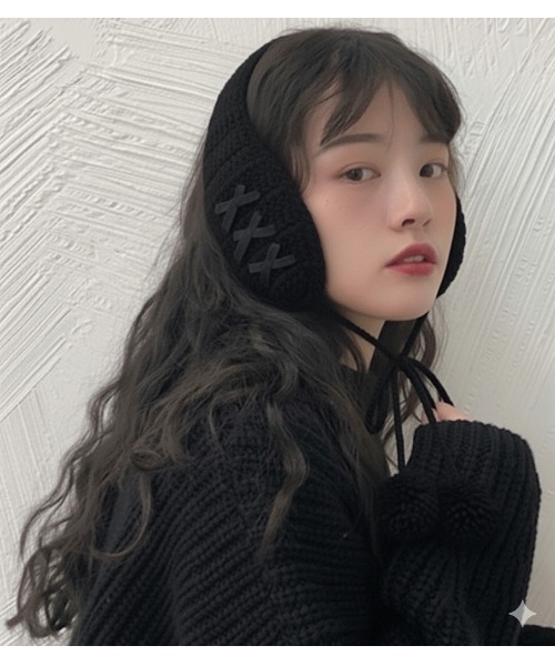 Burner（バーナー）の「【OKUOKU 0909】耳当て 手編みニット もこもこ