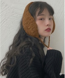 Burner | 【OKUOKU　0909】耳当て 手編みニット もこもこ  ポンポン紐付き  イヤマフ イヤーマフ oku-earmuff-630294515790-11(イヤーマフ)