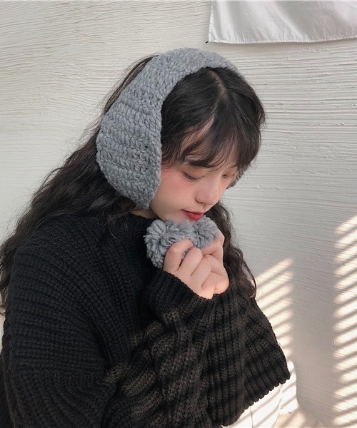 Burner（バーナー）の「【OKUOKU　0909】耳当て 手編みニット もこもこ  ポンポン紐付き  イヤマフ イヤーマフ oku-earmuff-630294515790-11（イヤーマフ・レディース・ブラック/グレー/ベージュ/アイボリー/ワイン/レッド/ホワイト/オフホワイト/モカ/スモークグレー/ホワイト系その他/ブラック系その他/レッド系その他/ブラウン/ブラック系その他2/ホワイト系その他2/ライトブラウン/グレー系その他/イエロー/グリーン/ベージュ系その他/D/C/B/A/E・FREE）」の9枚目の写真