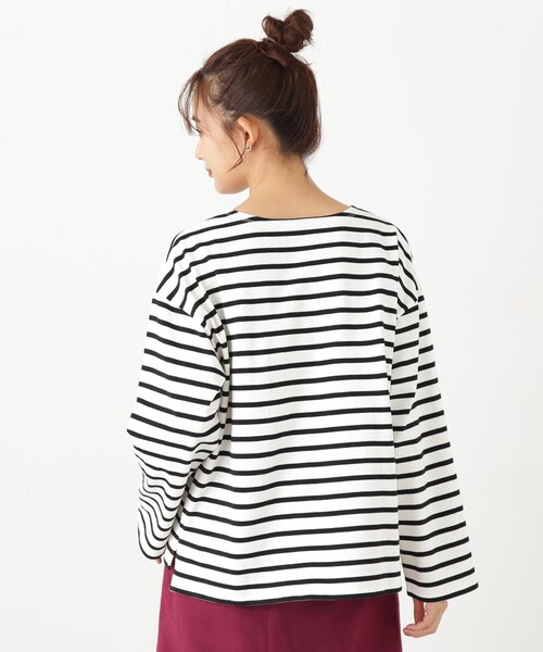 N.（N. Natural Beauty Basic）（エヌエヌナチュラルビューティーベーシック）の「◆バスクボーダーＴシャツ（Tシャツ/カットソー・レディース・ホワイト×パープル/ホワイト×ブラック/ホワイト×ピンク・MEDIUM）」の21枚目の写真