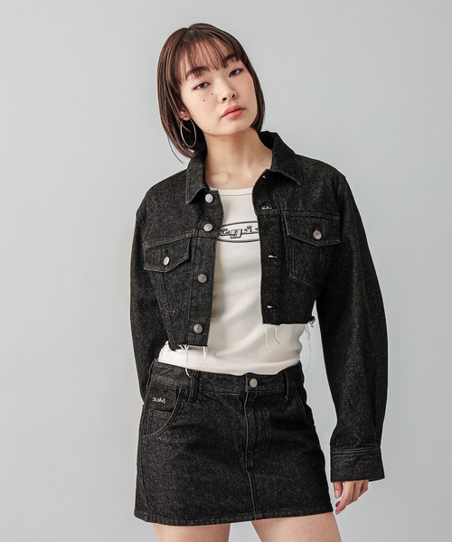 X-girl（エックスガール）の「EMBLEM OVAL LOGO L/S BABY TEE（Tシャツ/カットソー・レディース・ベージュ/ホワイト/ブラック・S/M）」の11枚目の写真