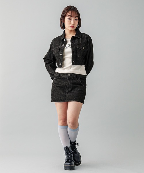 X-girl（エックスガール）の「EMBLEM OVAL LOGO L/S BABY TEE（Tシャツ/カットソー・レディース・ベージュ/ホワイト/ブラック・S/M）」の13枚目の写真