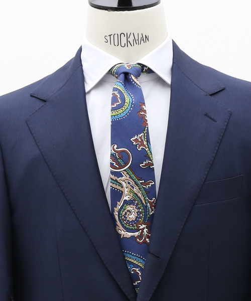 未使用品 Seaward & Stearn ペイズリーネクタイ シーワード＆スターン｜ペイズリーネクタイ｜ネイビー