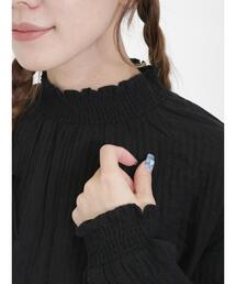 Samansa Mos2 | 襟シャーリングブラウス(シャツ/ブラウス)