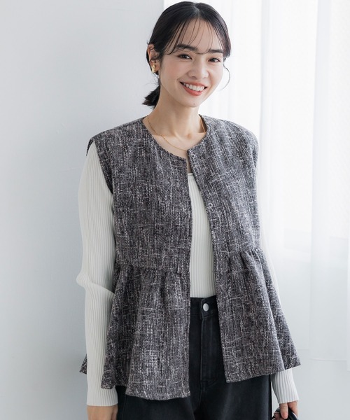セール】ツイードフレアベスト（ベスト）｜coca（coca）（コカ）の