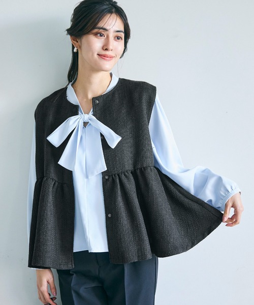 coca（coca）（コカ）の「ツイードフレアベスト（ベスト・レディース・ブラック/その他/グレー・M/L）」の13枚目の写真