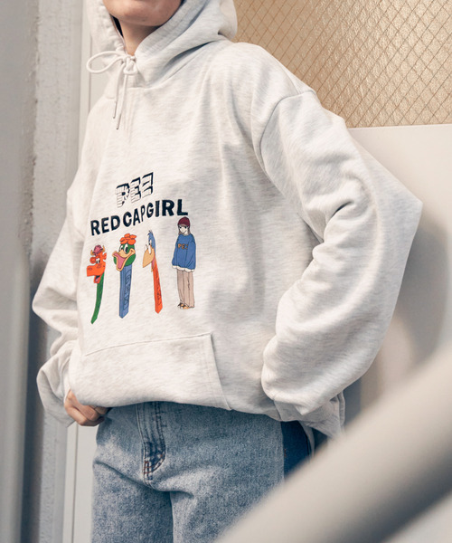 Red Cap Girl(レッドキャプガール)の「PEZ×Red Cap Girl コラボパーカー(パーカー・メンズ・ダークグレー/オフホワイト/ネイビー/ライトグレー・M/L)」の2枚目の写真