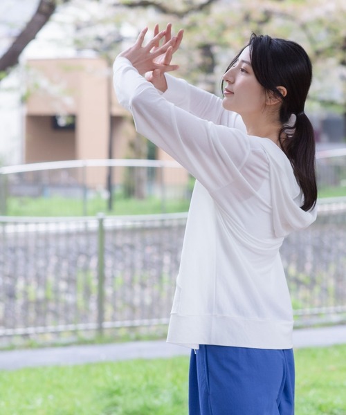 NAVY(ネイビー)の「UVカットパーカー 制菌加工 春夏のUV対策 NAVY(パーカー・レディース・ブルー系その他/ホワイト/杢グレー/ブラック/ピンク系その他/ブラウン系・M/L/XL/S)」の14枚目の写真