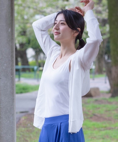 NAVY(ネイビー)の「UVカットパーカー 制菌加工 春夏のUV対策 NAVY(パーカー・レディース・ブルー系その他/ホワイト/杢グレー/ブラック/ピンク系その他/ブラウン系・M/L/XL/S)」の15枚目の写真