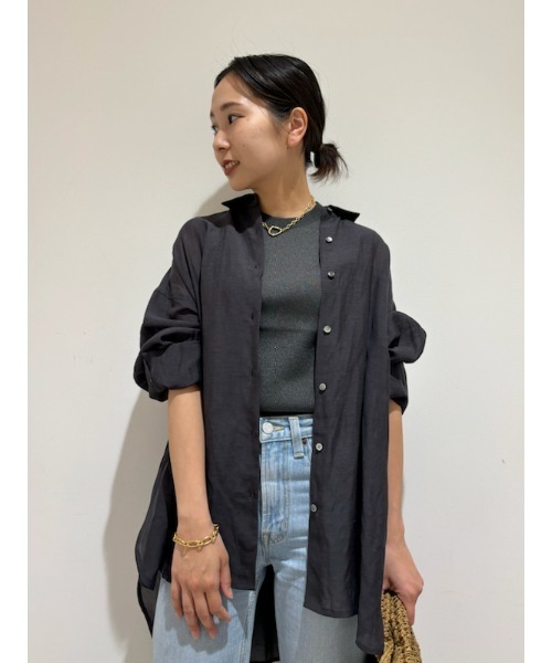 Mila Owenミラオーウェン 新品　フレンチリネンオーバーテールシャツ Mila Owen（ミラオーウェン）の「フレンチリネンオーバーテール