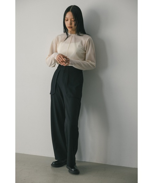 STYLEMIXER（スタイルミキサー）の「ソフトメッシュトップ（シャツ/ブラウス・レディース・ブラウン/アイボリー/ピンク/グレー・FREE）」の6枚目の写真