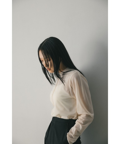 STYLEMIXER（スタイルミキサー）の「ソフトメッシュトップ（シャツ/ブラウス・レディース・ブラウン/アイボリー/ピンク/グレー・FREE）」の9枚目の写真