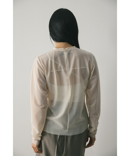 STYLEMIXER（スタイルミキサー）の「ソフトメッシュトップ（シャツ/ブラウス・レディース・ブラウン/アイボリー/ピンク/グレー・FREE）」の12枚目の写真