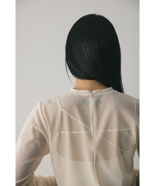 STYLEMIXER（スタイルミキサー）の「ソフトメッシュトップ（シャツ/ブラウス・レディース・ブラウン/アイボリー/ピンク/グレー・FREE）」の13枚目の写真