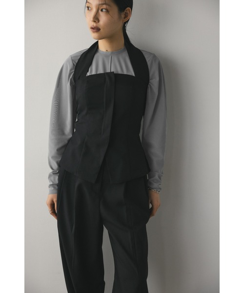 STYLEMIXER（スタイルミキサー）の「ソフトメッシュトップ（シャツ/ブラウス・レディース・ブラウン/アイボリー/ピンク/グレー・FREE）」の19枚目の写真