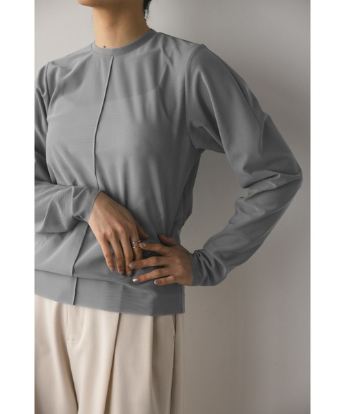 STYLEMIXER（スタイルミキサー）の「ソフトメッシュトップ（シャツ/ブラウス・レディース・ブラウン/アイボリー/ピンク/グレー・FREE）」の20枚目の写真