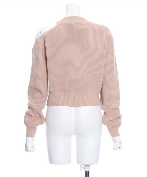 clear（クリア）の「≪再入荷≫ブローチ付き肩スリット畦編み長袖ニットトップス[大人 フェミニン]（ニット/セーター・レディース・ピンクベージュ/ブラック/アイボリー・F）」の7枚目の写真