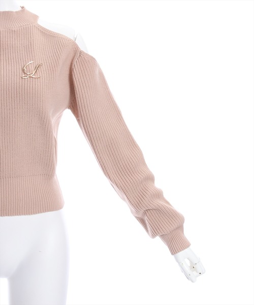 clear（クリア）の「≪再入荷≫ブローチ付き肩スリット畦編み長袖ニットトップス[大人 フェミニン]（ニット/セーター・レディース・ピンクベージュ/ブラック/アイボリー・F）」の10枚目の写真