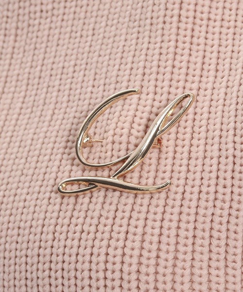 clear（クリア）の「≪再入荷≫ブローチ付き肩スリット畦編み長袖ニットトップス[大人 フェミニン]（ニット/セーター・レディース・ピンクベージュ/ブラック/アイボリー・F）」の11枚目の写真